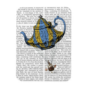Flying Teapot 3 Blau und Gelb Magnet