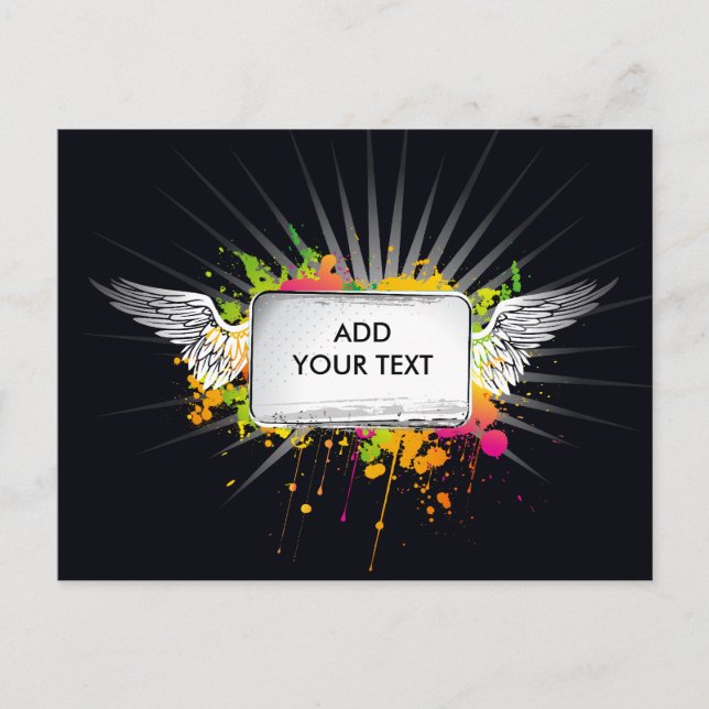 Flying Text Postkarte (Vorderseite)