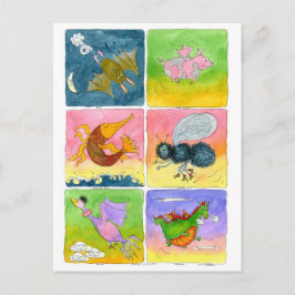 Flying Things... Postkarte