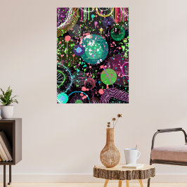 Flying Through Space: A Maximalist Abstract  Poster