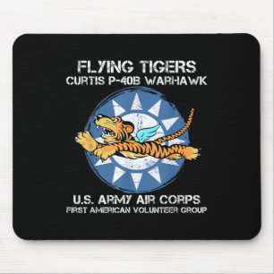 Flying Tigers Curtis P-40b Warhawk Weltkrieg 2 Luf Mousepad