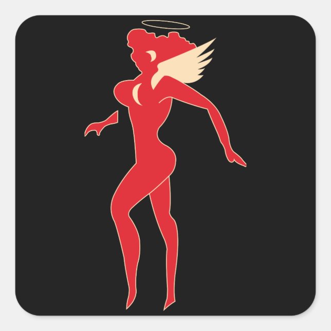 Flying Tigers - Hell's Angel Quadratischer Aufkleber (Vorderseite)