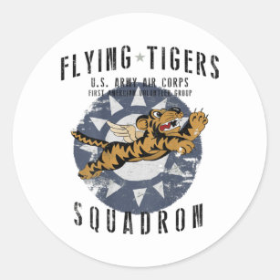 Flying Tigers Squadron WWII Vintage InsigniaBACK P Runder Aufkleber