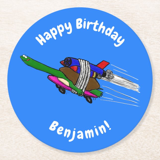 Flying Tortoise Runder Pappuntersetzer (Vorderseite)