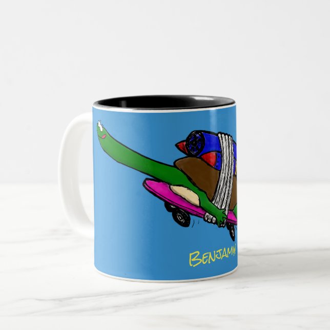 Flying Tortoise Zweifarbige Tasse (Vorderseite Links)