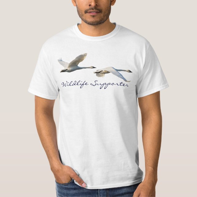 Flying Trumpeter Swans Wildlife Supporter T - Shir T-Shirt (Vorderseite)