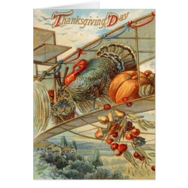 Flying Turkey Airplane Pumpkin Apple Pear Corn (Vorne)