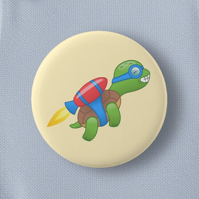 Flying Turtle mit einem Red Jetpack Gelb Button (Von Creator hochgeladen)