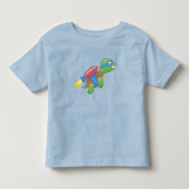 Flying Turtle mit einem Red Jetpack Kleinkind T-shirt (Vorderseite)
