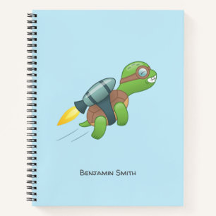 Flying Turtle mit Jetpack Blue Notizbuch