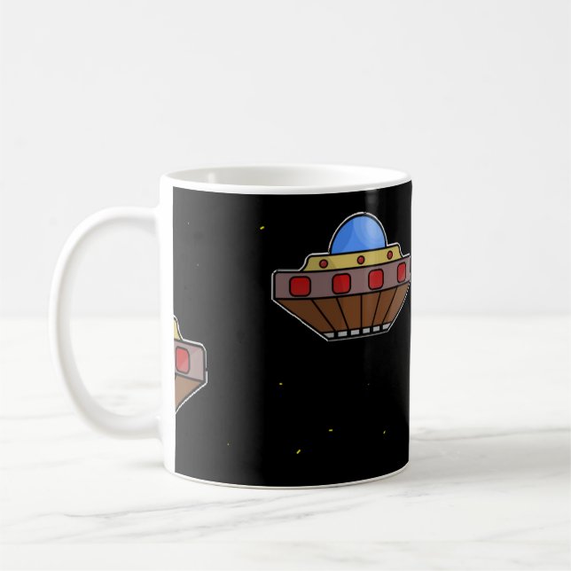 Flying ufo in schwarz kaffeetasse (Links)