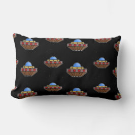 Flying ufo in schwarz lendenkissen