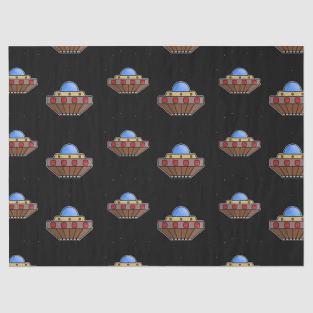 Flying ufo in schwarz seidenpapier (Vorderseite)