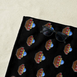 Flying ufo in schwarz strandtuch