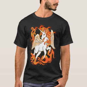Flying Unicorn Horn Fire Kostüm Farbenfroh T-Shirt
