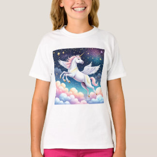 Flying Unicorn Print T - Shirt
