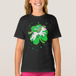Flying Unicorn St Patricks Day Irish Kleeblatt T-Shirt