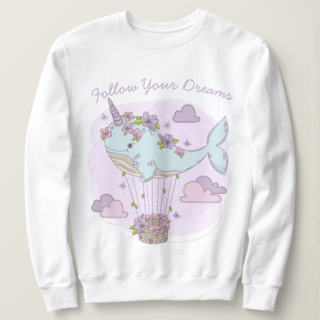 Flying Unicorn Whale Sweatshirt (Design vorne)