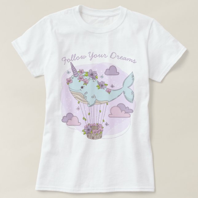 Flying Unicorn Whale T-Shirt (Design vorne)