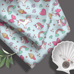 Flying Unicorns Rainbows Kawaii ID381 Stoff
