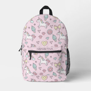 Flying Unicorns Rainbows Kawaii Pink ID381 Bedruckter Rucksack