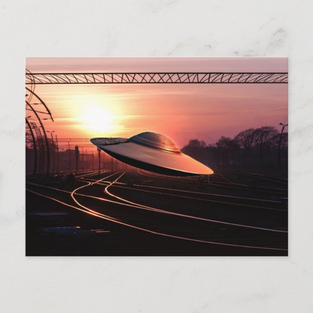 Flying-Untertasse Postkarte (Vorderseite)