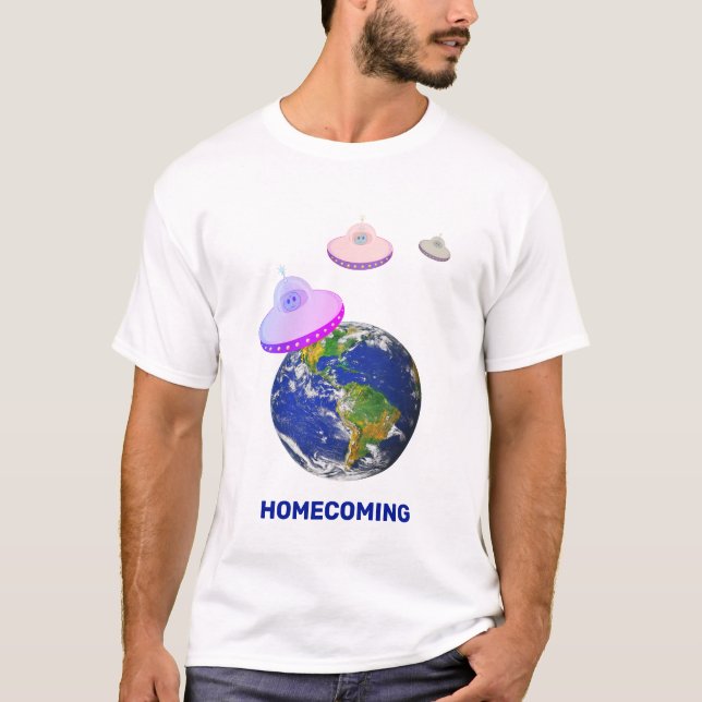 Flying-Untertassen auf der ganzen Welt T-Shirt (Vorderseite)