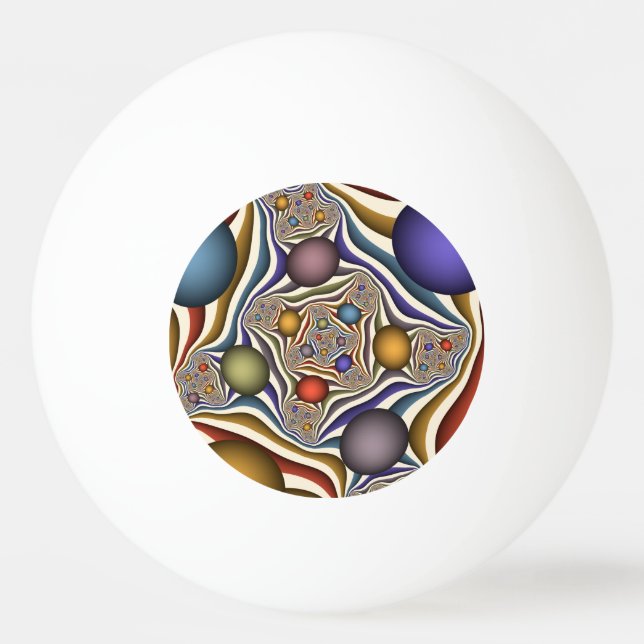 Flying Up, Colorful Modern Abstract Fractal Art Tischtennisball (Vorderseite)