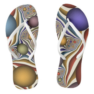 Flying Up, farbenfrohe, moderne, Abstrakte Fraktal Flip Flops