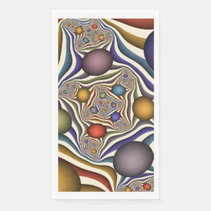 Flying Up, farbenfrohe, moderne, Abstrakte Fraktal Serviette