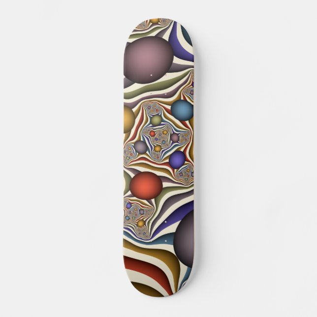 Flying Up, farbenfrohe, moderne, Abstrakte Fraktal Skateboard (Vorderseite)