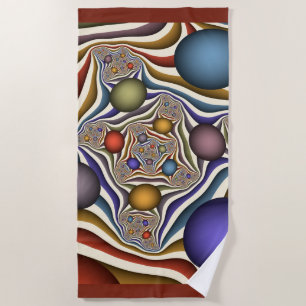 Flying Up, farbenfrohe, moderne, Abstrakte Fraktal Strandtuch