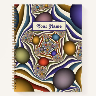 Flying Up, farbenfrohe, moderne Abstrakte Fraktale Notizbuch