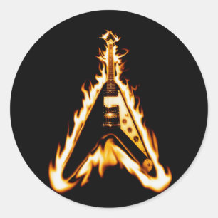 Flying V Guitar Runder Aufkleber