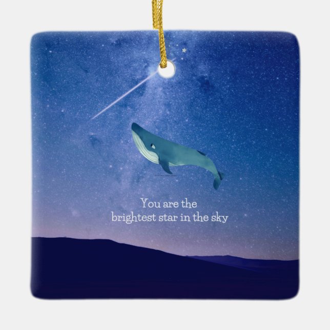 Flying Whale Keramikornament (Vorderseite)