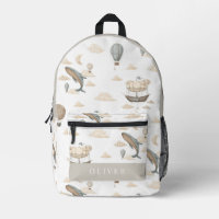 Flying Whale Ship Hot Air Ballon Beige