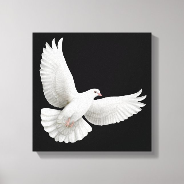Flying White Dove Wrapped Canvas Leinwanddruck (Vorderseite)