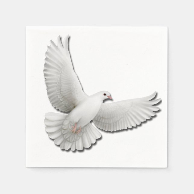 Flying White Peace Dove Napkins Serviette (Vorderseite)