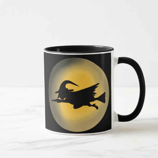 Flying Wicked Hexe-Silhouette Tasse (Rechts)