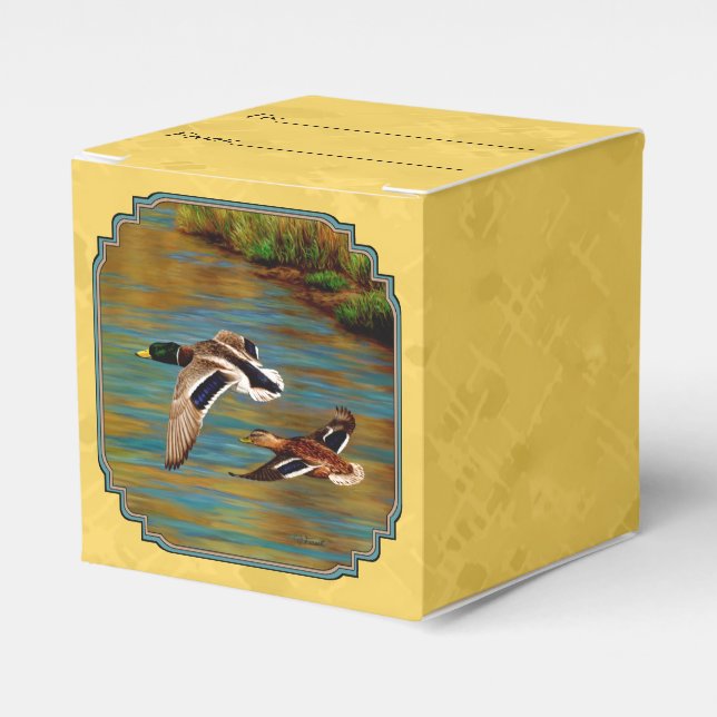 Flying Wild Ducks Yellow Geschenkschachtel (Vorderseite)