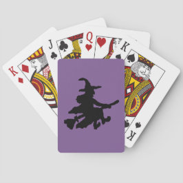 Flying Witch Black on Purple Spielkarten