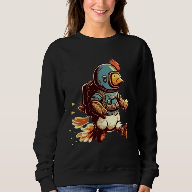 Flying with Jet Pack  Chicken Sweatshirt (Vorderseite)