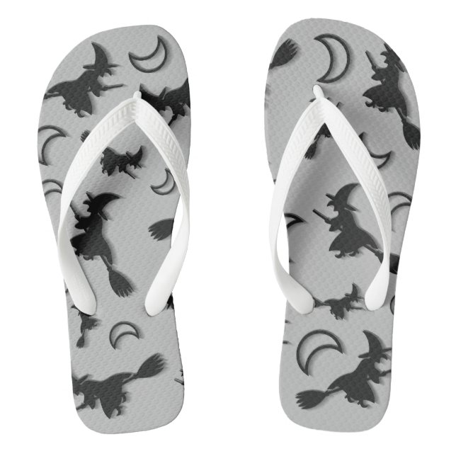 Flying witter zwischen Halbmond zu Halloween-Nacht Flip Flops (Fußbett)