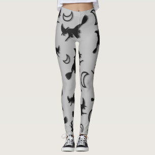 Flying witter zwischen Halbmond zu Halloween-Nacht Leggings