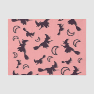 Flying witter zwischen Halbmond zu Halloween-Nacht Seidenpapier