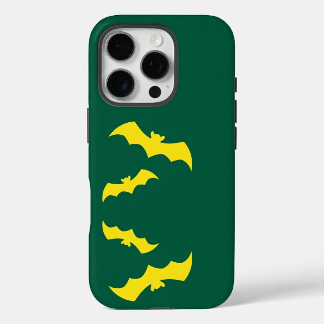 Flying Yellow Halloween Bats Case-Mate iPhone Hülle (Rückseite)