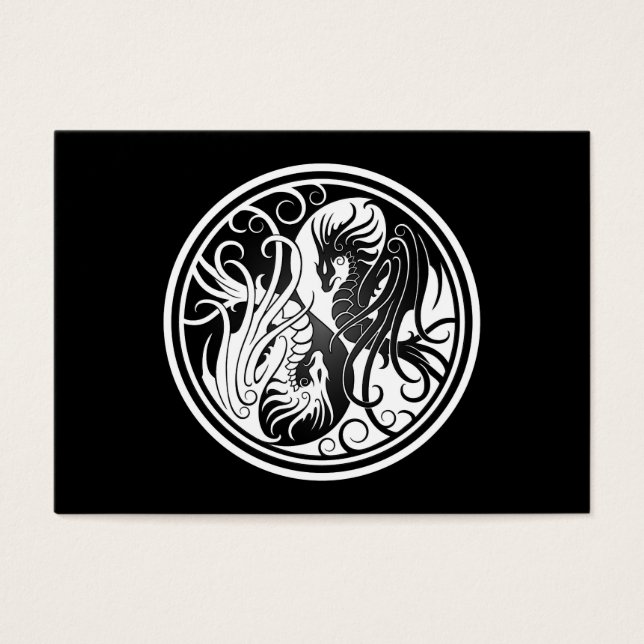 Flying Yin Yang Dragons - Schwarzweiß (Vorderseite)