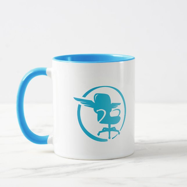 FlyJSim - blaue Zwei-Ton FirmenTasse Tasse (Links)