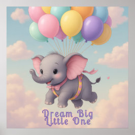 Flyng Baby Elephant mit individuellem Angebot, Kin Poster