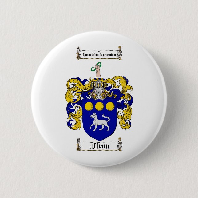 FLYNN-FAMILIENWAPPEN - FLYNN-WAPPEN BUTTON (Vorderseite)